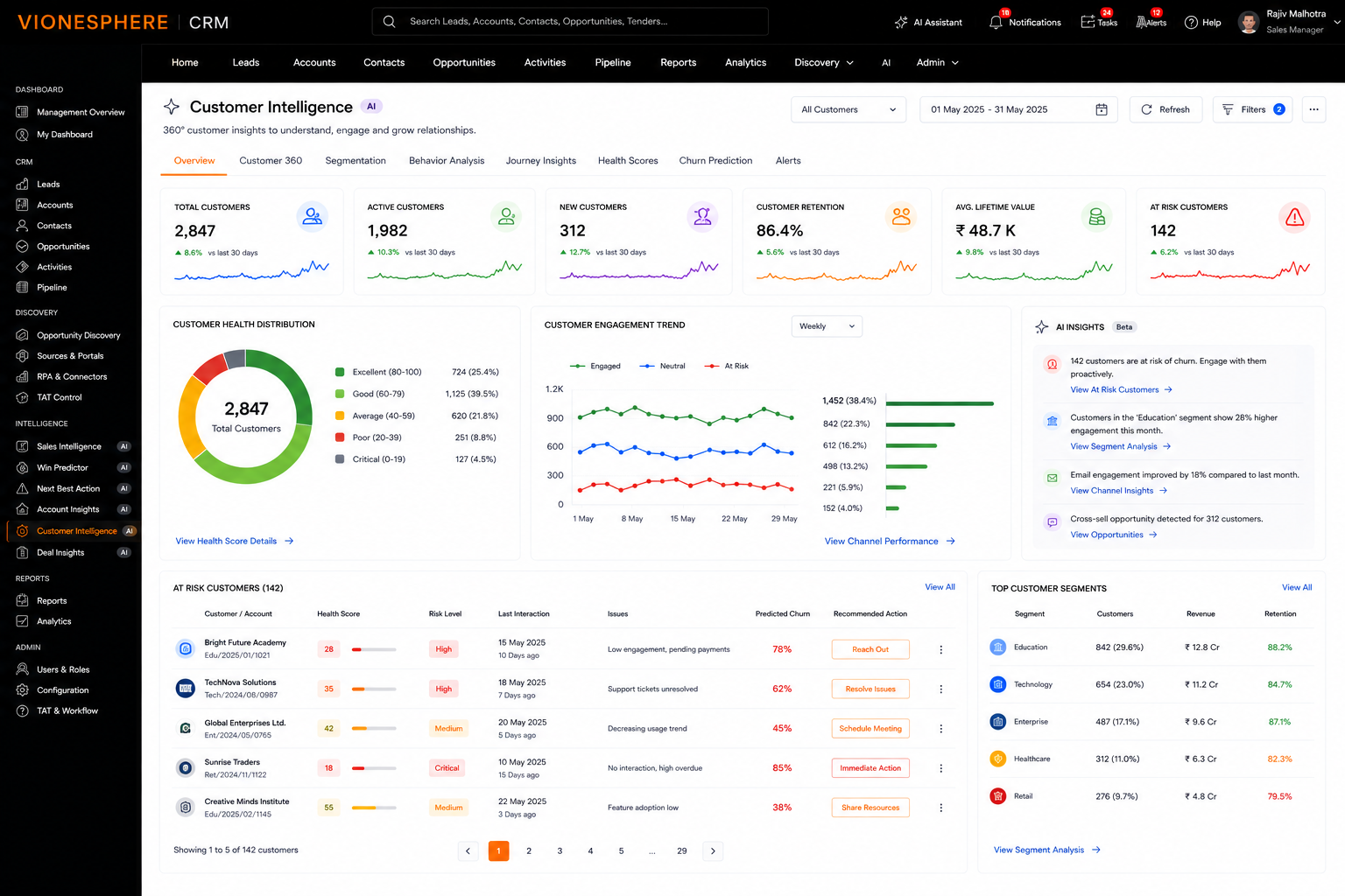 Vioneshpere CRM customer intelligence